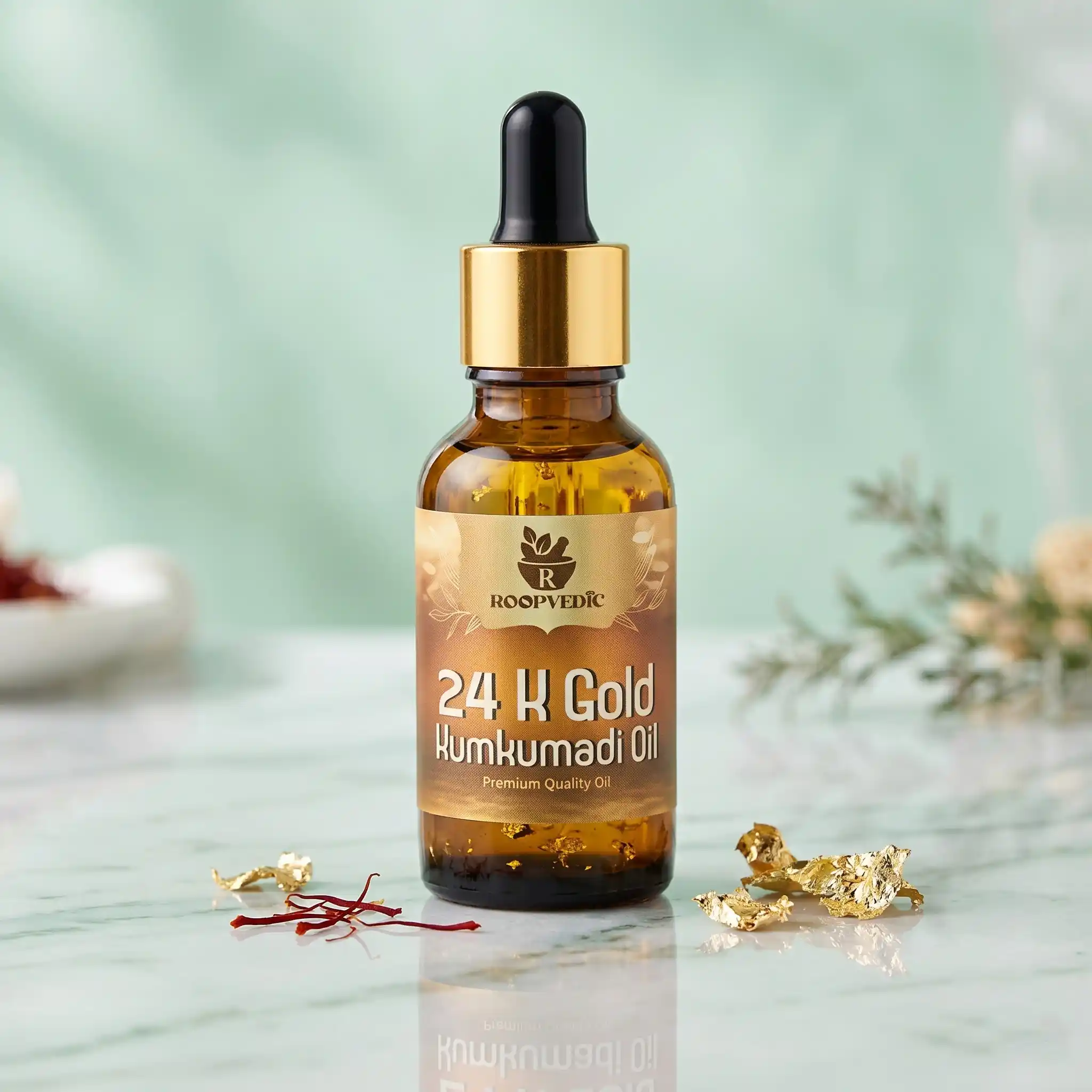 24 k Gold 24K Gold Humkumadi Oil (30ml) - Image 1